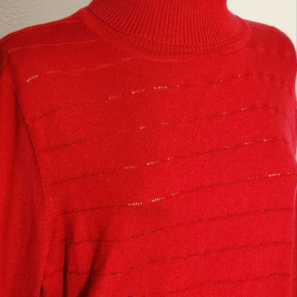 Retrology Long Sleeve Turtleneck Sweater Red Size XL - Picture 10 of 14